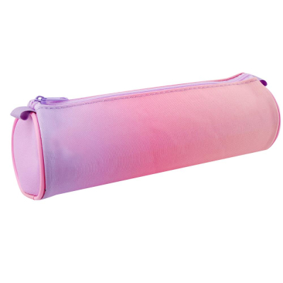 Пенал круглый КОКОС 20х7х7см текстиль 'Pastel style' розовый