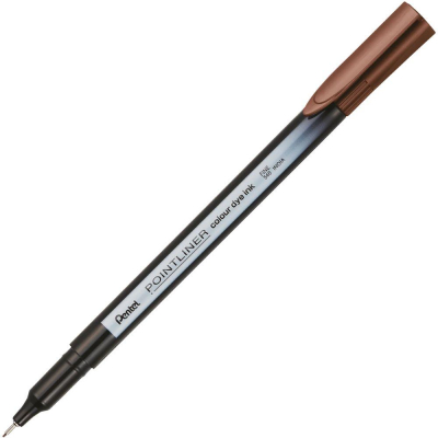 Ручка капиллярная Pentel 'Pointliner' 0.4мм коричневая ореховая