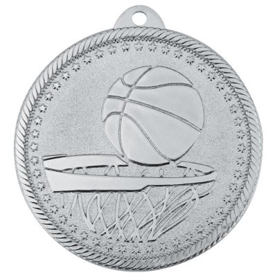 Медаль спортивная баскетбол '2 место' d-5см металл серебро