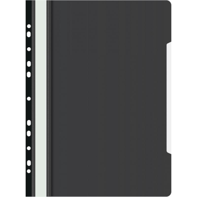 Скоросшиватель пластиковый A4 с перфорацией Бюрократ 160/120мкм черный