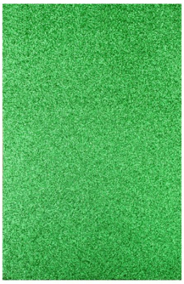 Фоамиран глиттерный 21х30см 2мм Арт Узор зеленый яркий