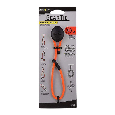 Стяжка с настенным креплением Nite Ize Gear Tie Mounting Docks Dockable Tie® 12" - 30.5см оранжевая