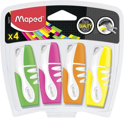 Текст-маркеры Maped Fluo Peps Pocket  1-5.0мм  4цв в блистере