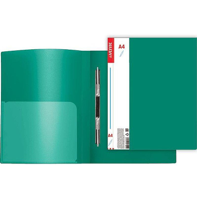 Скоросшиватель пружинный с внутренним карманом 15мм deVENTE 'Daily' зеленый