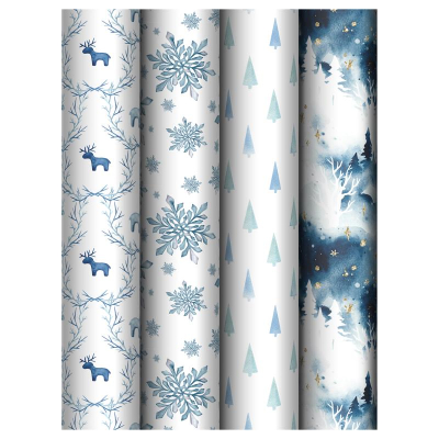 Бумага упаковочная новогодняя глянцевая MESHU&nbsp;&nbsp;70х100см 'Christmas toys'&nbsp;&nbsp;4 дизайна