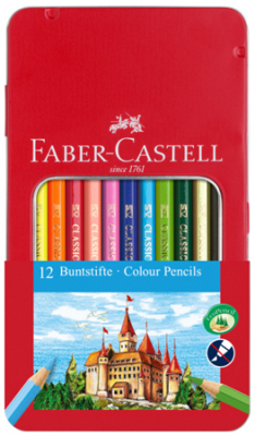 Карандаши  12цв Faber-Castell 'Замок' в металлической коробке
