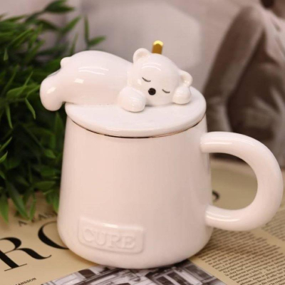 Кружка керамическая 390мл 'Cure bear' белая