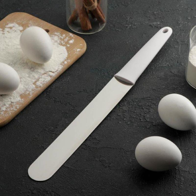 Лопатка-палетка прямая металлическая Доляна 'Виктори' 35.5х3.5см пластиковая ручка