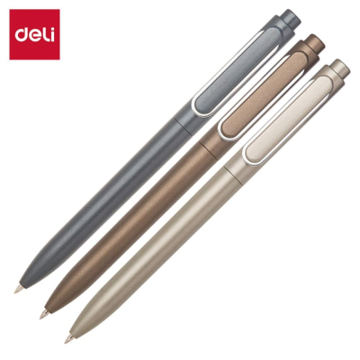 Ручка гелевая автоматическая Deli 0.5мм 'A12'&nbsp;&nbsp;3 цвета корпуса ассорти черная