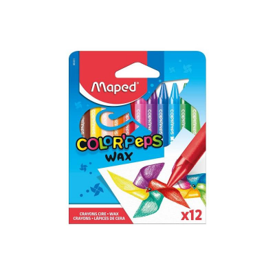 Мелки восковые 12цв Maped Color'peps Wax трехгранные в картонной коробке