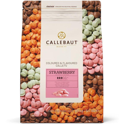 Шоколад цветной Callebaut розовый со вкусом клубники 'Strawberry' 0.25кг