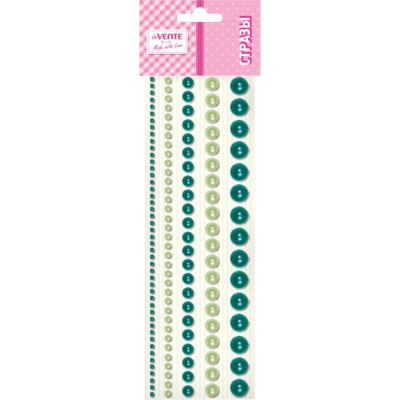 Стразы deVENTE 'Жемчуг' 115шт ассорти размеров изумрудные акриловые самоклеящиеся