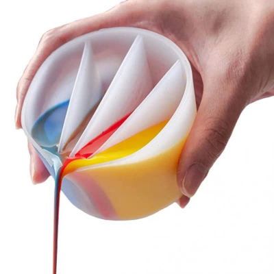 Стаканчик силиконовый для техники 'Флюид Арт' 4 секции