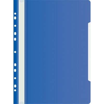 Скоросшиватель пластиковый A4 с перфорацией Бюрократ 160/120мкм синий