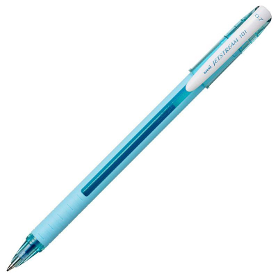 Роллер Uni-Ball 0.7мм Jetstream-101 Fancy Colour с резиновой манжетой синий бирюзовый корпус