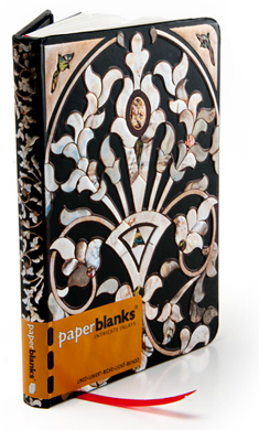 Записная книжка A6  88л линейка Paperblanks Damas Marble Mini ляссе на резиновой застежке