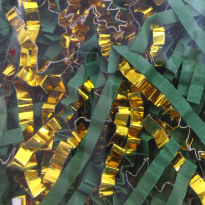 Наполнитель декоративный бумажный+металлизированный зеленый+золото&nbsp;&nbsp;50
