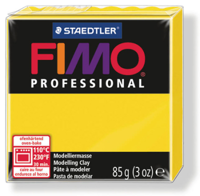 Глина полимерная термоотвердевающая Fimo Professional желтая  85г