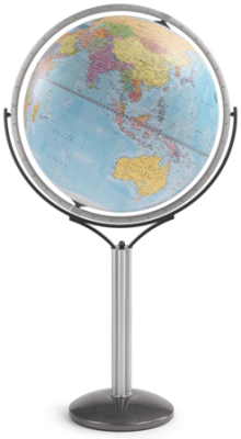 Глобус Земли напольный Zoffoli Geographica Magellano&nbsp;&nbsp;60см классический голубой на подставке из металла антрацит