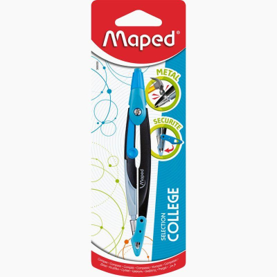 Циркуль металлический Maped Metal Open 12см с грифелем 2мм цвета ассорти в блистере