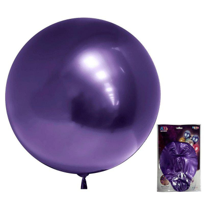 Шар воздушный фольгированный Сфера 46см Хром фиолетовый Веселуха