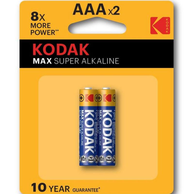 Батарейка Kodak&nbsp;&nbsp;1.5V AAA/LR03 MAX SUPER Alkaline&nbsp;&nbsp;2шт в блистере