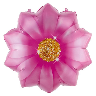 Шар воздушный фольгированный Фигура Цветок розовый Веселуха 46см