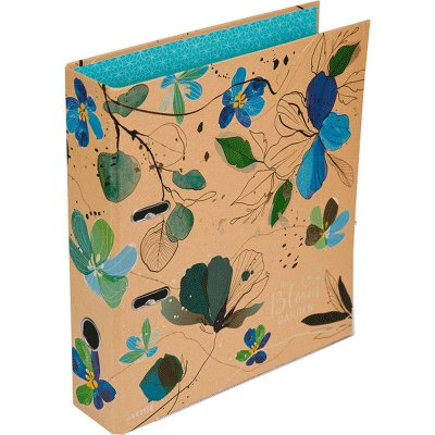 Папка файл A4  75мм deVENTE 'Bloom Garden' Blue разобранная
