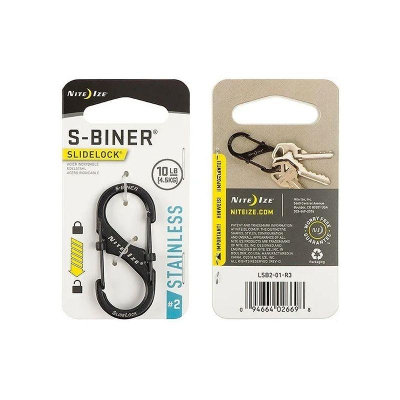 Карабин стальной с блокировкой Nite Ize S-Biner® SlideLock® 2 черный