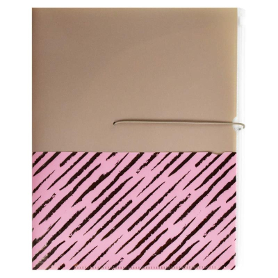 Папка с резиновой застежкой пластиковая A4 до&nbsp;&nbsp;50л Fenix бежево-розовая