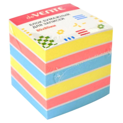 Куб для записей&nbsp;&nbsp;цветной 8.0х8.0х8.0см deVENTE 'Пастельный'&nbsp;&nbsp;80г/м² проклеенный