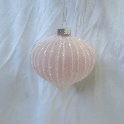 Шар  80мм розовый 'Луковка' стекло