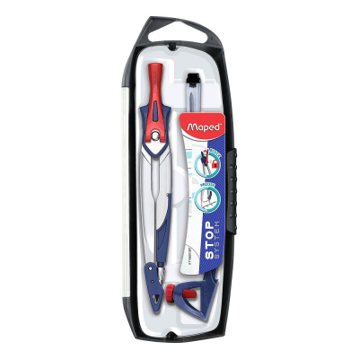 Готовальня&nbsp;&nbsp;3 предмета Maped 'Stop System' в ударопрочном футляре