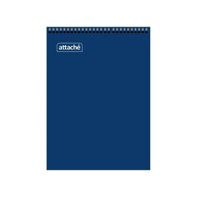 Блокнот A5  60л клетка на гребне Attache картонная обложка плотная подложка синий