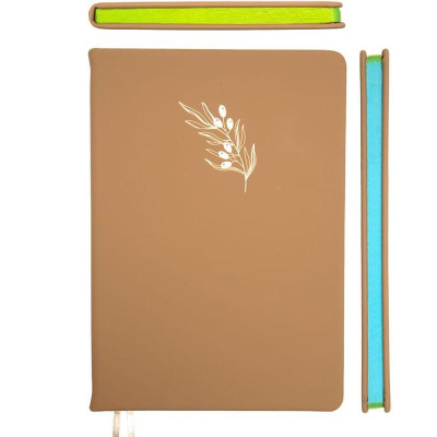 Записная книжка A5  80л клетка deVENTE 'Emilia' тонированный блок твердая обложка искусственная кожа бежевая