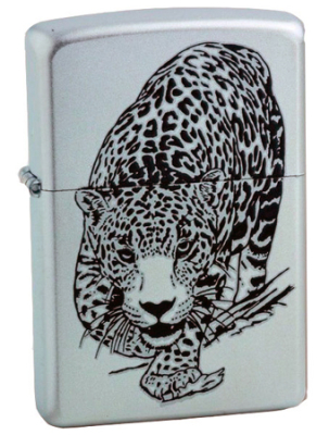 Зажигалка бензиновая Zippo Classic 'Leopard' с покрытием Brushed Chrome