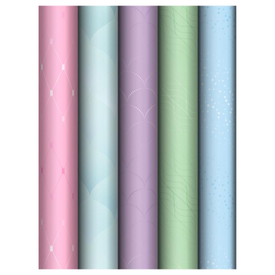 Бумага упаковочная глянцевая MESHU  70х100см 'Pastel colors'  5 дизайнов
