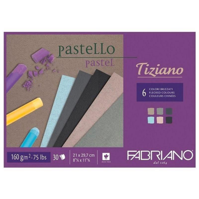 Альбом для пастели Fabriano Tiziano 21х30см 160г  6цв 30л на склейке темные оттенки