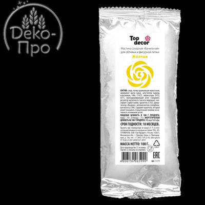 Мастика Топ Продукт сахарная ванильная желтая 100г