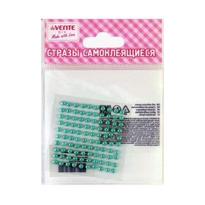 Стразы deVENTE 'Жемчуг'  4мм 100шт бирюзовые акриловые самоклеящиеся