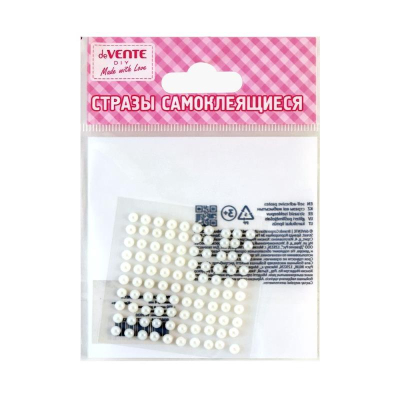 Стразы deVENTE 'Жемчуг'&nbsp;&nbsp;4мм 100шт белые акриловые самоклеящиеся