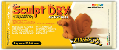 Глина полимерная самоотвердевающая Mungyo Sculpt Dry террракотовая 1000г