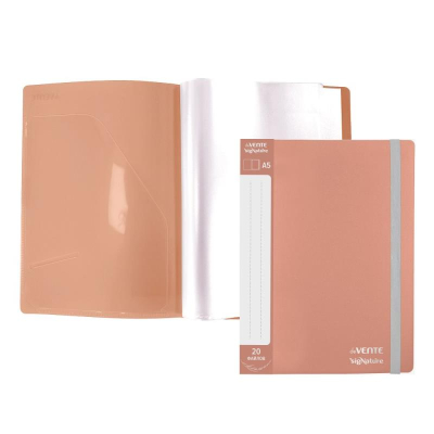 Папка A5&nbsp;&nbsp;20 карманов deVENTE 'sigNATURE' с дополнительным внутренним карманом на резиновой застежке Пудрово розовая