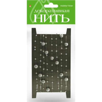 Нить декоративная Hobby Time 'Жемчужинки' серебристые  2м