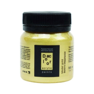 Краска акриловая художественная Деколор золото медальное  50мл