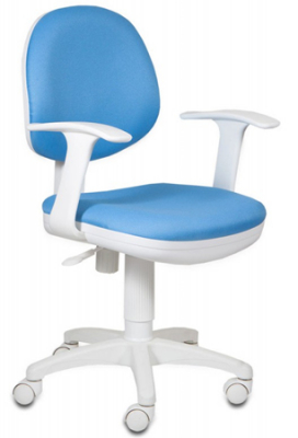 Кресло детское Бюрократ 356 ткань бело/голубое