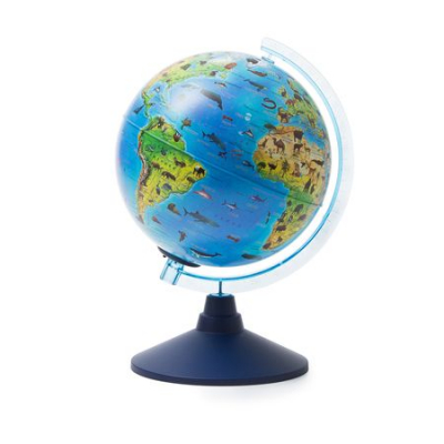 Глобус Земли настольный Globen  21см зоогеографический Классик Евро с подсветкой на батарейках