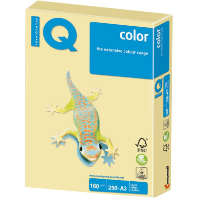Бумага цветная A3 IQ Color 160г пастель желтая 250л