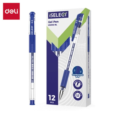 Ручка гелевая Deli 0.5мм 'iSelect' с резиновой манжетой синяя