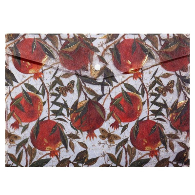 Папка-конверт на кнопке A4 BrunoVisconti® пластиковая 180мкм 'Flora' Гранат